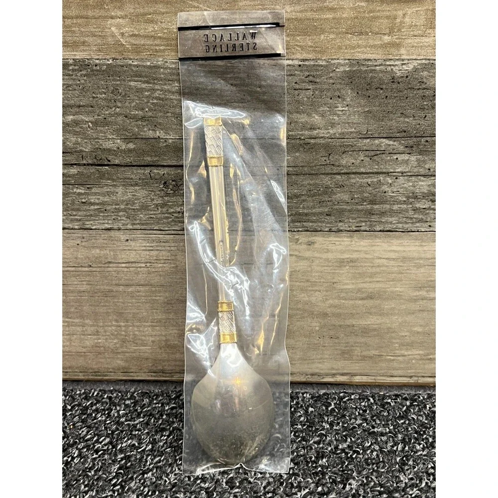 Aegean Weave Gold by Wallace Sterling Silver Sugar Spoon 6 5/8